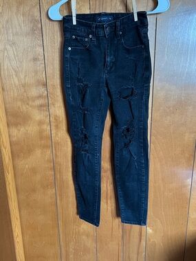 Aeropostale Black Distressed Skinny Jeans